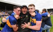 3 July 2022; Tipperary manager James Woodlock celebrates with Adam Daly, left, and Tadhg Sheehan after the Electric Ireland GAA Hurling All-Ireland Minor Championship Final match between Tipperary and Offaly at UPMC Nowlan Park, Kilkenny. Photo by Matt Browne/Sportsfile