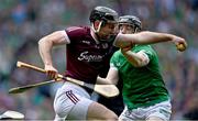 3 July 2022; Pádraic Mannion of Galway in action against Graeme Mulcahy of Limerick during the GAA Hurling All-Ireland Senior Championship Semi-Final match between Limerick and Galway at Croke Park in Dublin. Photo by Piaras Ó Mídheach/Sportsfile