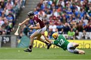 3 July 2022; Joseph Cooney of Galway in action against Tom Morrissey of Limerick during the GAA Hurling All-Ireland Senior Championship Semi-Final match between Limerick and Galway at Croke Park in Dublin. Photo by Sam Barnes/Sportsfile