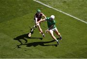 3 July 2022; Aaron Gillane of Limerick in action against Jack Grealish of Galway during the GAA Hurling All-Ireland Senior Championship Semi-Final match between Limerick and Galway at Croke Park in Dublin. Photo by Daire Brennan/Sportsfile