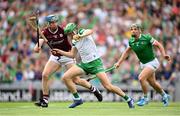 3 July 2022; Limerick goalkeeper Nickie Quaid in action against Conor Cooney of Galway during the GAA Hurling All-Ireland Senior Championship Semi-Final match between Limerick and Galway at Croke Park in Dublin. Photo by Stephen McCarthy/Sportsfile