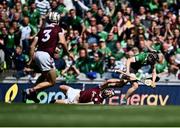 3 July 2022; Graeme Mulcahy of Limerick is tackled by David Burke of Galway during the GAA Hurling All-Ireland Senior Championship Semi-Final match between Limerick and Galway at Croke Park in Dublin. Photo by David Fitzgerald/Sportsfile