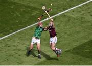 3 July 2022; Conor Whelan of Galway in action against Barry Nash of Limerick during the GAA Hurling All-Ireland Senior Championship Semi-Final match between Limerick and Galway at Croke Park in Dublin. Photo by Daire Brennan/Sportsfile