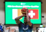 3 July 2022; Aidan Harris Igiehon of Ireland before the FIBA EuroBasket 2025 Pre-Qualifier First Round Group A match between Ireland and Switzerland at National Basketball Arena in Dublin. Photo by Ramsey Cardy/Sportsfile