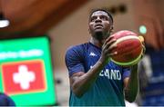 3 July 2022; Taiwo Badmus of Ireland before the FIBA EuroBasket 2025 Pre-Qualifier First Round Group A match between Ireland and Switzerland at National Basketball Arena in Dublin. Photo by Ramsey Cardy/Sportsfile