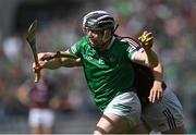 3 July 2022; Graeme Mulcahy of Limerick in action against Darren Morrissey of Galway during the GAA Hurling All-Ireland Senior Championship Semi-Final match between Limerick and Galway at Croke Park in Dublin. Photo by Piaras Ó Mídheach/Sportsfile