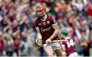 3 July 2022; Conor Whelan of Galway celebrates his side's first goal scored by Brian Concannon during the GAA Hurling All-Ireland Senior Championship Semi-Final match between Limerick and Galway at Croke Park in Dublin. Photo by David Fitzgerald/Sportsfile