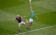 3 July 2022; Aaron Gillane of Limerick in action against Daithí Burke of Galway during the GAA Hurling All-Ireland Senior Championship Semi-Final match between Limerick and Galway at Croke Park in Dublin. Photo by Daire Brennan/Sportsfile