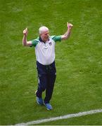 3 July 2022; Limerick manager John Kiely celebrates after the GAA Hurling All-Ireland Senior Championship Semi-Final match between Limerick and Galway at Croke Park in Dublin. Photo by Daire Brennan/Sportsfile