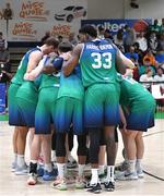 3 July 2022; The Ireland team before the FIBA EuroBasket 2025 Pre-Qualifier First Round Group A match between Ireland and Switzerland at National Basketball Arena in Dublin. Photo by Ramsey Cardy/Sportsfile