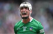 3 July 2022; Kyle Hayes of Limerick celebrates after his side's victory in the GAA Hurling All-Ireland Senior Championship Semi-Final match between Limerick and Galway at Croke Park in Dublin. Photo by Piaras Ó Mídheach/Sportsfile