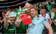 3 July 2022; Cian Lynch of Limerick with supporters after the GAA Hurling All-Ireland Senior Championship Semi-Final match between Limerick and Galway at Croke Park in Dublin. Photo by Stephen McCarthy/Sportsfile