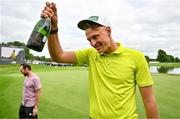 3 July 2022; Adrian Meronk of Poland celebrates on the 18th green after winning the Horizon Irish Open Golf Championship at Mount Juliet Golf Club in Thomastown, Kilkenny. Photo by Eóin Noonan/Sportsfile