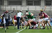 3 July 2022; Galway manager Henry Shefflin appeals for a sideline late in the game during the GAA Hurling All-Ireland Senior Championship Semi-Final match between Limerick and Galway at Croke Park in Dublin. Photo by David Fitzgerald/Sportsfile