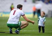 3 July 2022; Limerick goalkeeper Nickie Quaid and his son Dáithí  after the GAA Hurling All-Ireland Senior Championship Semi-Final match between Limerick and Galway at Croke Park in Dublin. Photo by Stephen McCarthy/Sportsfile