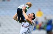 3 July 2022; Limerick goalkeeper Nickie Quaid and his son Dáithí  after the GAA Hurling All-Ireland Senior Championship Semi-Final match between Limerick and Galway at Croke Park in Dublin. Photo by Stephen McCarthy/Sportsfile