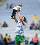 3 July 2022; Limerick goalkeeper Nickie Quaid and his son Dáithí  after the GAA Hurling All-Ireland Senior Championship Semi-Final match between Limerick and Galway at Croke Park in Dublin. Photo by Stephen McCarthy/Sportsfile