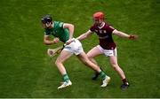 3 July 2022; Conor Boylan of Limerick in action against Tom Monaghan of Galway during the GAA Hurling All-Ireland Senior Championship Semi-Final match between Limerick and Galway at Croke Park in Dublin. Photo by Daire Brennan/Sportsfile