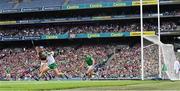 3 July 2022; Limerick goalkeeper Nickie Quaid in action against Conor Cooney of Galway during the GAA Hurling All-Ireland Senior Championship Semi-Final match between Limerick and Galway at Croke Park in Dublin. Photo by Stephen McCarthy/Sportsfile