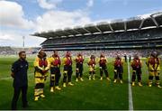 3 July 2022; Volunteer Lifeboat crew from around Ireland promote the RNLI’s drowning prevention partnership with the GAA on the pitch at Croke Park during the GAA Hurling All-Ireland Senior Championship Semi-Final between Limerick and Galway. Photo by David Fitzgerald/Sportsfile