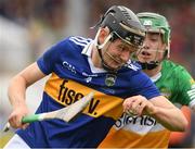 3 July 2022; Jack Quinlan of Tipperary in action against Adam Screeney of Offaly during the Electric Ireland GAA Hurling All-Ireland Minor Championship Final match between Tipperary and Offaly at UPMC Nowlan Park, Kilkenny. Photo by Matt Browne/Sportsfile