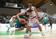 3 July 2022; Lorcan Murphy of Ireland in action against Robert Zinn of Switzerland during the FIBA EuroBasket 2025 Pre-Qualifier First Round Group A match between Ireland and Switzerland at National Basketball Arena in Dublin. Photo by Ramsey Cardy/Sportsfile