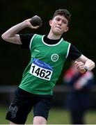 3 July 2022; Cian Bordelet of Cabinteely A.C. competing in the Boy's U16's Shotput during day one of the Irish Life Health National Juvenile Track and Field Championships at Tullamore in Offaly. Photo by George Tewkesbury/Sportsfile
