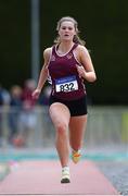 3 July 2022; Sophie Byrne of Crookstown Millview A.C. competing in the Girl's U18's Triple Jump during day one of the Irish Life Health National Juvenile Track and Field Championships at Tullamore in Offaly. Photo by George Tewkesbury/Sportsfile