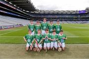 3 July 2022; The Limerick team, back row, left to right, Matt Cronin, Scoil Treasa Naofa, Cill Floinn, Ciarraí, Alan O'Connor, Scoil Náisiúnta Naomh Eirc, Ard Fhearta, Ciarraí, Pádraig Hanley, Doon CBS, Doon, Eoin Mangan, Abbeydorney NS, Kerry, Jason Ryan, Knockainey NS, Hospital, Limerick, front row, left to right, Kevin Sexton, Ahalin NS, Ballingarry, Limerick, Jack Dineen, Aghabullogue NS, Coachford, Cork, Oisín O'Neill, Anacarty, Mealclye, Tipperary, Ronan Dynes, St Michael's PS, Ravenhill Road, Down, Sam O'Leary, Watergrasshill NS, Cork, ahead of the INTO Cumann na mBunscol GAA Respect Exhibition Go Games before the GAA Hurling All-Ireland Senior Championship Semi-Final match between Limerick and Galway at Croke Park in Dublin. Photo by Daire Brennan/Sportsfile