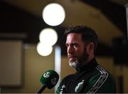 4 July 2022; Manager Stephen Bradley during a Shamrock Rovers press conference at Roadstone Group Sports Club in Dublin. Photo by Harry Murphy/Sportsfile