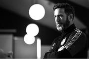 4 July 2022; (EDITOR'S NOTE; Image has been converted to Black and White) Manager Stephen Bradley during a Shamrock Rovers press conference at Roadstone Group Sports Club in Dublin. Photo by Harry Murphy/Sportsfile