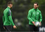 4 July 2022; Chris McCann, right, and Lee Grace during a Shamrock Rovers training session at Roadstone Group Sports Club in Dublin. Photo by Harry Murphy/Sportsfile