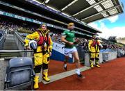 3 July 2022; Lifeboat volunteers Jen Harris, left, and Damien Payne at the tunnel as Limerick players run out as the Volunteer Lifeboat crew from around Ireland promote the RNLI’s drowning prevention partnership with the GAA on the pitch at Croke Park during the GAA Hurling All-Ireland Senior Championship Semi-Final between Limerick and Galway. Photo by David Fitzgerald/Sportsfile