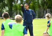 4 July 2022; Republic of Ireland international Rianna Jarrett during the INTERSPORT Elverys FAI Summer Soccer Schools at Curracloe United FC in Ballaghablake, Wexford. Photo by Piaras Ó Mídheach/Sportsfile