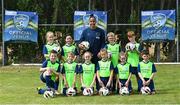 4 July 2022; Republic of Ireland international Rianna Jarrett with participants during the INTERSPORT Elverys FAI Summer Soccer Schools at Curracloe United FC in Ballaghablake, Wexford. Photo by Piaras Ó Mídheach/Sportsfile