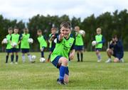 4 July 2022; Ted Murphy during the INTERSPORT Elverys FAI Summer Soccer Schools at Curracloe United FC in Ballaghablake, Wexford. Photo by Piaras Ó Mídheach/Sportsfile