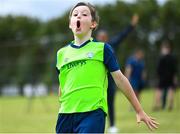 4 July 2022; Jack Coleman during the INTERSPORT Elverys FAI Summer Soccer Schools at Curracloe United FC in Ballaghablake, Wexford. Photo by Piaras Ó Mídheach/Sportsfile