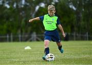 4 July 2022; PJ Ryan during the INTERSPORT Elverys FAI Summer Soccer Schools at Curracloe United FC in Ballaghablake, Wexford. Photo by Piaras Ó Mídheach/Sportsfile