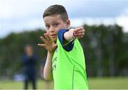4 July 2022; Noah Kenny during the INTERSPORT Elverys FAI Summer Soccer Schools at Curracloe United FC in Ballaghablake, Wexford. Photo by Piaras Ó Mídheach/Sportsfile