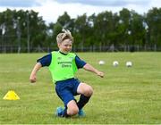 4 July 2022; PJ Ryan during the INTERSPORT Elverys FAI Summer Soccer Schools at Curracloe United FC in Ballaghablake, Wexford. Photo by Piaras Ó Mídheach/Sportsfile