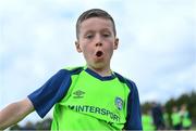 4 July 2022; Noah Kenny during the INTERSPORT Elverys FAI Summer Soccer Schools at Curracloe United FC in Ballaghablake, Wexford. Photo by Piaras Ó Mídheach/Sportsfile