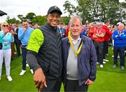 4 July 2022; Tiger Woods of USA, left, and businessman JP McManus during day one of the JP McManus Pro-Am at Adare Manor Golf Club in Adare, Limerick. Photo by Eóin Noonan/Sportsfile