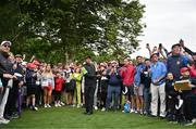 4 July 2022; Tiger Woods of USA watches his shot from the rough on the third during day one of the JP McManus Pro-Am at Adare Manor Golf Club in Adare, Limerick. Photo by Eóin Noonan/Sportsfile