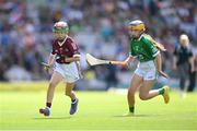 3 July 2022; Ellie Roberts, St Brigid's, Clonegal, Carlow, representing Galway, during the INTO Cumann na mBunscol GAA Respect Exhibition Go Games during the GAA Hurling All-Ireland Senior Championship Semi-Final match between Limerick and Galway at Croke Park in Dublin. Photo by Stephen McCarthy/Sportsfile