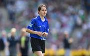3 July 2022; Referee Catherine O'Mahoney, Crecora NS, Crecora, Limerick, during the INTO Cumann na mBunscol GAA Respect Exhibition Go Games during the GAA Hurling All-Ireland Senior Championship Semi-Final match between Limerick and Galway at Croke Park in Dublin. Photo by Stephen McCarthy/Sportsfile
