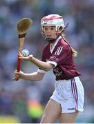 3 July 2022; Isabelle Lambert, St Brigid's NS, Castleknock, Dublin, representing Galway, during the INTO Cumann na mBunscol GAA Respect Exhibition Go Games during the GAA Hurling All-Ireland Senior Championship Semi-Final match between Limerick and Galway at Croke Park in Dublin. Photo by Stephen McCarthy/Sportsfile