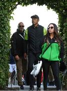 4 July 2022; Tiger Woods of USA and his girlfiend Erica Herman leave the 18th green after day one of the JP McManus Pro-Am at Adare Manor Golf Club in Adare, Limerick. Photo by Eóin Noonan/Sportsfile