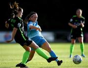 4 July 2022; Aoife Brophy of DLR Waves in action against Alannah McEvoy of Peamount United during the SSE Airtricity Women's National League match between DLR Waves and Peamount United at UCD Bowl in Belfield, Dublin. Photo by George Tewkesbury/Sportsfile