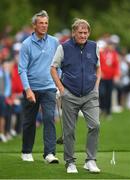 4 July 2022; Former footballers Kenny Dalgish, right, and Alan Hansen during day one of the JP McManus Pro-Am at Adare Manor Golf Club in Adare, Limerick. Photo by Ramsey Cardy/Sportsfile