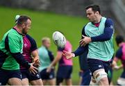 5 July 2022; James Ryan, right, passes to teammate Ed Byrne during Ireland rugby squad training at North Harbour Stadium in Auckland, New Zealand. Photo by Brendan Moran/Sportsfile
